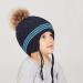 LANGZHEN Toddler Winter Hat Earflap Knit Cap Fleece Lined Beanie Navy-Pompon | Baby Boys Girls 1-2 Years - Buy Online on GoSupps.com