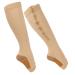High Elastic Compression Socks with Zipper | Soft Nylon Washable Open Toe | Reusable Calf Support Stockings for Men & Women (L XL Skin Color) - Buy Online on GoSupps.com