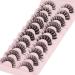 Yawamica D Curly Strip Lashes - 10 Pairs Russian Volume Mixed Natural Wispy Mink False Eyelashes - Buy Online on GoSupps.com