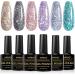 INGPING Glitter Gel Nail Polish Set - 6 Sparkly Colors for Women DIY Nail Art - Dazzling Diamond Varnish - Soak Off UV LED - 8ml - Buy Online on GoSupps.com