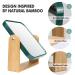 Double Sided 1x/3x Magnification Vanity Makeup Mirror with Bamboo Stand - Portable 360 Rotation Desk Mirror for Makeup - 8 Small Standing Mirror for Desk in Green - Buy Online on GoSupps.com