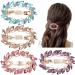 inSowni 4 Pack Gold Glitter Sparkly Jeweled Gems Korean Decorative Rhinestones Crystals Leaf Metal French Barrettes Alligator Snap Hair Clips Pins Accessories for Women Girls