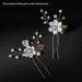 Rhinestone Wedding Hair Comb Set - Pearl Crystal Bride Accessories in Rose Gold - Grey - Set of 4 - Buy Online on GoSupps.com