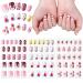 72 pieces of nails for sticking for children self-adhesive artificial false fingernails for girls teen 72 strawberry watermelon rabbits