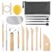 Pottery Tool Kit  18pcs Polymer Clay Tools  Modeling Clay Sculpting Tools Kit  Ceramics Tools  Trimming  Embossing Pattern  Smooth Wooden Handles Pottery Tools