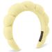 DOMMARE Headband For Washing Face Spa Bubble Skincare Set Makeup Skin Care Hair Head Band For Women Puffy Grwm Get Ready Hair Accessories Teen Girl Gifts Trendy Stuff(Bright Yellow) Cloth Bright Yellow