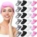 24 Pcs Spa Headband Bulk Makeup Facial Headband for Washing Face  Terry Cloth Headband Head Wraps for Facials  Adjustable Stretch Towel with Hook and Loop Non Slip  White  Pink  Grey  Black