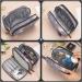 Small Gray Makeup Bag with Brush Organizer - Waterproof Cosmetic Bag for Purse Travel - Women's Toiletry Bag with Detachable Handle - Buy Online on GoSupps.com