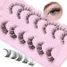 Cluster lashes cat eye false eyelash extensions natural 14mm individual artificial natural lashes cat eyes from lvmixwig B-Natural