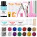 PEACECOLOR Acrylic Nail Kit for Beginners White Pink Clear Acrylic Powder 30ml Acrylic Liquid for Nail Extension Nail Forms Acrylic Nail Brush Acrylic Nails Supplies AC-21