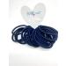 36 Thick 4mm dark blue Snag Free Endless Hair Elastics Bobbles School Uniform Bands for women girls Hair Ties Navy blue