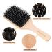 Boar Bristle Paddle Hair Brush 2 Pack for Frizz-Free Hair - 4 Piece Set with Tail Comb & Gift Box - Ideal for Women, Men, and Kids - Brown - Buy Online on GoSupps.com