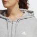 Adidas Women's Essentials Linear Full-Core French Terry Hoodie - Plus Size XL/Large - Medium Gray Heather/White Training Jacket - Buy Online on GoSupps.com