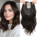 Hair Toppers for Women Real Human Hair 8.5 * 8inch Skin Scalp Remy Human Hair Toppers for Women Human Hair Toppers Hair Toppers for Women with Thinning Hair 14inch(Dark Brown) 2# 14inch