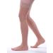 Allegro 15-20mmHg Essential 5 Sheer Support Hose - Comfortable, Thigh High, Open Toe, Compression Stockings for Women Nude Large (1 Pair)