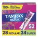 Tampax Radiant Tampons Duo Pack with LeakGuard Braid Regular/Super Absorbency Unscented 52 Count