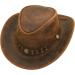 SideWinder Australian Cowboy Leather Hat - Unisex Men and Women Outback Style - X-Large Brown - Buy Online on GoSupps.com