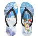 Mnsruu flip-flops with Christmas snowman pine tree snowflakes moon flip sandals slippers hotel spa bedroom travel XS for men and women X-Small multicolored