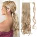 Tess Ponytail Extension Blond 40 cm light ash brown mixed with bleached blonde braid extension pore tail hair part 90g long hair extension braid 40 cm-corrugated light ash brown mixed with bleaching blonde