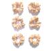 Satin Scrunchies 6 Pieces. Quality Crepe Back Satin. Small Sized 8 cm Across. Hair Scrunchie. Suit Child/Thin Hair Or If You Like A Lass Bulky Scrunchie. Peach.