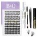 B&Q DIY Eyelash Extension Kit 280 PCS Cluster Lashes Kit D 9-16MIX Diy Lash Extensions Kit with Lash Bond and Seal Lash Remover Lash Applicators for Lash Clusters Lash Kit (Kit-30D+50D-D Curl 9-16mm) kit-30D+50D-D Curl 1 count (Pack of 1)