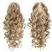 SWACC 12-Inch Short Screw Curls Claw Clip Ponytail Extensions Synthetic Clip in Drawstring Curly Ponytail Hairpiece Jaw Clip Hair Extension (Beige/Blonde Mixed-24H613)