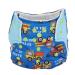 Baby training pants reusable washable baby fabric diapers cartoon breathable anti -run pocket diaper with adjustable push buttons for baby boy girls (car)