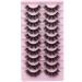 Natural Volume Faux Mink Eyelashes - 10 Pairs 3D Wispy Fluffy Curly Lashes (17mm) - Buy Online on GoSupps.com