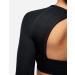 YEOREO Seamless Long Sleeve Crop Gym Shirt for Women - Black, Small (Open Back Design) - Buy Online on GoSupps.com