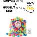 Mr. Pen - 250 Vibrant 1 Inch Pom Poms & 50 Googly Eyes for Crafts - Bulk Colored Puff Balls and Fuzzy Craft Balls - Buy Online on GoSupps.com