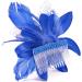 Royal Blue Feather Comb Fascinator for Women - Perfect for Wedding, Ascot Races & Christening - Buy Online on GoSupps.com