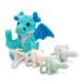 Dr. Brown's Baby Lovey Pacifier Holder & Teether Clip Soft Plush Stuffed Animal Dragon Pacifier Tether with Four-Piece HappyPaci Pacifier 100% Silicone 0-6m