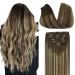 Doores real hair extensions clip in balayage chocolate brown to honeyblond 50cm 20 inch 7 pieces 120g remy hair extreme real hair clips straight thick extensions real hair extensions 50cm-12/26/4 balayage chocolate brown to honey blonde