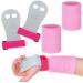 Civaner 4 Pieces Gymnastics Grips Pink Gymnastic Hand Grips Athletic Pink Wrist Bands Terry Cloth Sweat Bands Girls Sports Accessories for Kids Basketball Tennis Football Baseball Medium