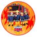 Edible cake topper - cake raper birthday - Tortendendeko firefighter Sam Motif - Birthday cake decoration from fondant - around 20 cm - Dining paper Tortendeko - Cake Decoration