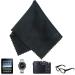 Premium 12-Pack Microfiber Cleaning Cloths - 6x7 Inch Blue & Black Towels for Glasses & Camera Lenses - Buy Online on GoSupps.com