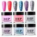 6pcs Dip Powder 6 couleurs en acrylique Piche de trempette ongles Pas de lampe UV/LED requise Kit bricolage s chage s chage pour les d butants pour les d butants Manucure