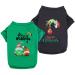 Dog Christmas shirts-Funny dwarf prints dog t-shirt puppy clothing for small dogs (XS green + black) X-Small green/black