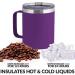 Zulay 12oz Insulated Coffee Mug - Stainless Steel Camping Tumbler with Lid & Handle | Double Wall Vacuum Insulated | Durable Duracoat | For Travel, Camping, Office & Outdoor Use - Purple - Buy Online on GoSupps.com