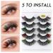 3D Natural Thick False Eyelashes - 5 Pairs Colorful Cat Eye Eyelashes with Applicator - Black (Pack of 1) - Buy Online on GoSupps.com