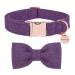 Dogwong dog collar with removable fly violet pet collar dog hinge gift for girls or young dogs comfortable adjustable dog collar for small medium -sized dogs Large (pack of 1) Lila