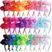SIQUK 28 Pieces Bow Headbands Grosgrain Ribbon Headband with Bow Hair Bows Hair Bands for Girls, 28 Colors