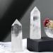 Large Clear Quartz Healing Crystal Wand 4.72 - 5.11 | 6 Faceted Single Point Prism for Meditation & Reiki - Natural Quartz Stones for Chakra Therapy & Home Decor - Runyangshi - Buy Online on GoSupps.com