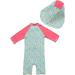 Bonverano Baby Girls UPF 50+ Sunsuit with Sun Cap (6-9 Months) - Pocket Design - Buy Online on GoSupps.com