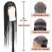 Lexqui 36 Large Square Knotless Braided Wig for Women - Long Black Cornrow Lace Frontal Braids with Baby Hair - Natural Looking Synthetic - Buy Online on GoSupps.com