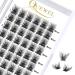 Quewel eyelash individually individual eyelashes lashes natural mat mega d curl 16mm eyelash segments wide foundation individual eyelashes for eyes makeup diy eyelash extensions (fluffy-d-16) 1 piece (1 Pack) matt mega-d-16mm