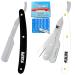 Kaliph Professional Barber Straight Razor For Men - Premium Pack of 2Pcs Straight Edge Razor With 100 Shaving Blades - Salon Quality Men's Manual Cut Throat Razor For Smooth Close Shaving (Black /White)