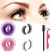 2 Styles Reusable Self Adhesive Eyelashes No Glue or Eyeliner Needed  Self Sticking Adhesive Eyelashes Natural Look Easy to Put On  Waterproof False Lashes with Eyelash Curler and Brush for Women Pink-Purple
