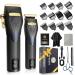 KIKIDO Hair Clippers for Men + T-Blade Trimmer Kit Rechargeable Barber Trimmer with LCD Display & Guide Combs for Hair Cutting Cordless Hair Clipper for Men Professional Clippers Set for Home Use Black
