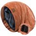 Hat Hut Silk Satin Sleep Cap Bonnet Hair Cover for Sleeping Silk Lined Beanie Hat for Natural Curly Hair Adjustable Night Cap HEATHER ORANGE
